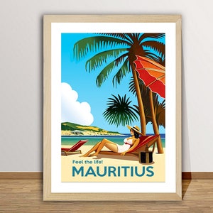 Mauritius, Indian Ocean Travel Poster by Wed - Mauritius Poster, Mauritius Print, Wall Decor, Gift Idea