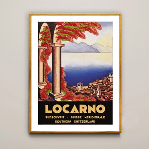 Locarno, Suisse Vintage Travel Poster Poster Paper or Canvas Print / Gift Idea / Wall Decor image 2