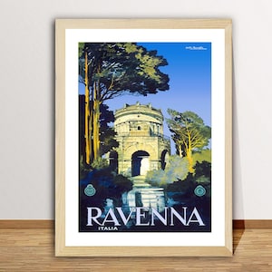 Ravenna Italia  Vintage Travel Poster - Travel Art Print / Gift Idea / Wall Decor
