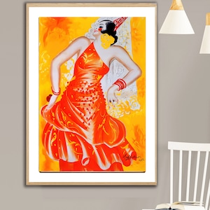 Spanische Tänzerin Vintage Tanzposter – Unterhaltungsposter / Geschenkidee / Wanddekoration