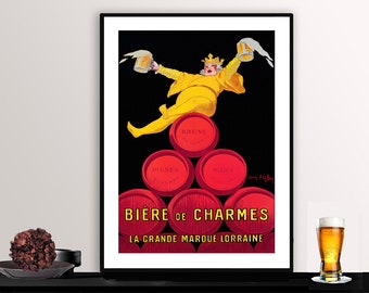 Biere de Charmes Vintage Food&Drink Poster by Jean d'Ylen - Poster Paper or Canvas Print / Gift Idea