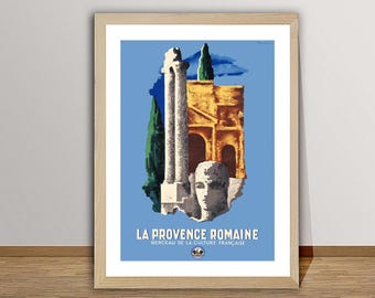 La Provence Romaine Vintage Travel Poster: France Wall Art - Etsy