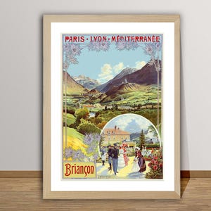 Le Briançon, France  Vintage Travel  Poster - Retro Briançon Poster / Gift Idea / Wall Decor