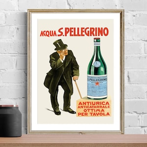Vintage Italian Sparkling Water Advertisement (1931) Art Print - Reproduction of a Retro Artwork, Decorative Purposes Wall Decor