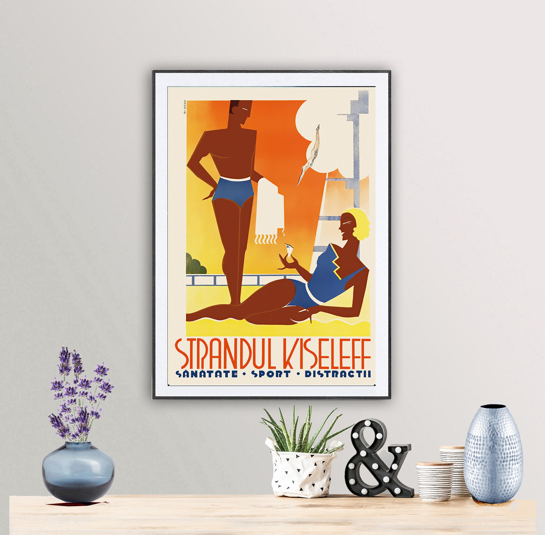 Strandul Kiseleff Bucuresti Romania Vintage Travel Poster Etsy
