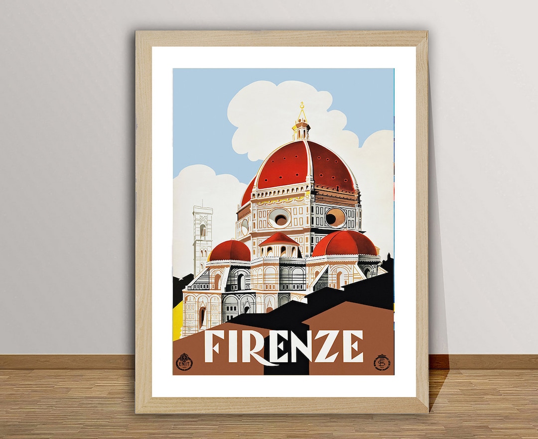 Florence Italy Vintage Travel Poster: Retro Wall Art Australia