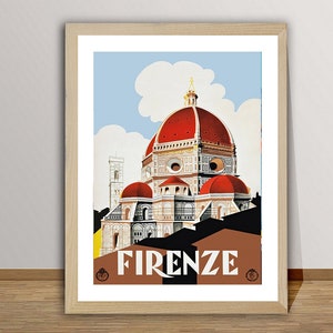 Firenze, Florenz, Italien Vintage Reiseplakat - Retro Florenz Poster / Geschenkidee / Wanddeko