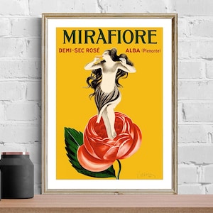 Vintage Italiaanse wijnadvertentiekunstdruk - reproductie van een retro-kunstwerk, decoratieve doeleinden wanddecoratie