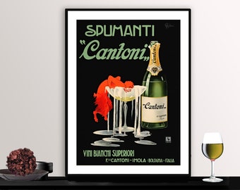 Spumanti  Cantoni Vini Bianchi Superiori Vintage  Food&Drink Poster - Poster Paper or Canvas Print / Gift Idea