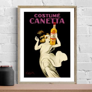 Vintage Costume Canetta Liquor Advertisement Art Print - Reproduction of a Vintage Artwork, Decorative Purposes Wall Decor