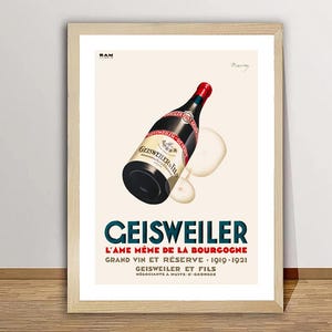 Vintage French Wine Advertisement Art Print - Reproduction of a Vintage Artwork, Decorative Purposes Wall Decor