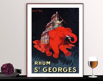 Rhum  Vintage Food&Drink Poster by Jean d'Ylen - Poster Print or Canvas Print / Gift Idea / Wall Decor