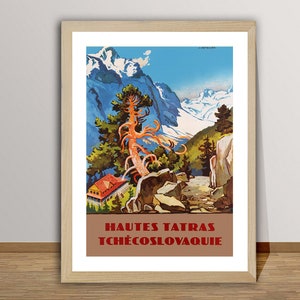 Hautes Tatras Tchecoslovaquie Vintage Travel Poster - Hautes Tatras Poster, Home Decor, Gift Idea