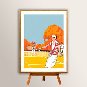 Tennis Sport Vintage Poster - Poster Paper or Canvas Print / Gift Idea / Wall Decor
