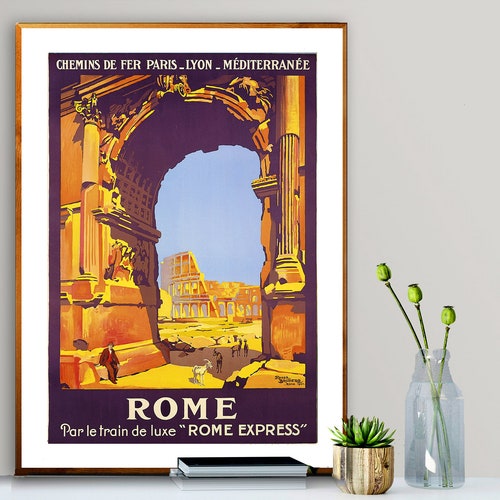 Rome Par Le Train Des Luxe Rome Express Vintage Travel Poster - Etsy  Australia
