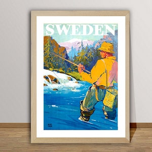 Sweden Vintage Travel Poster - Affiche Voyage, Travel Sweden, Wall Decor