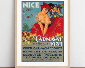 Nice Carnaval Travel Poster: French Art Print (Digital Download)