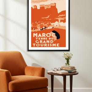 Morocco Vintage Travel Poster: Maroc Terre de Grand Tourisme (Poster, Sticker, or Canvas Print) image 3