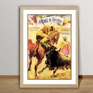 Arenas de Barcelona, Spain Vintage Travel Poster - Poster Paper, Canvas Print / Gift Idea / Wall Decor