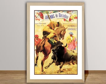 Vintage Arenas de Barcelona Travel Poster: Spain Wall Art