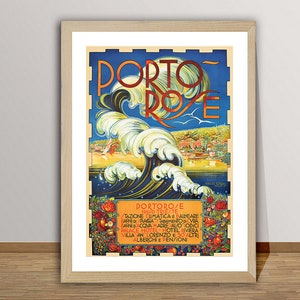 Portorose Slovenia Vintage Travel Poster - Poster Print or Canvas Print / Gift Idea / Wall Decor