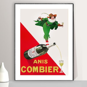 Vintage French  Aniseed Liqueur Advertisement Art Print - Reproduction of a Vintage Artwork, Decorative Purposes Wall Decor