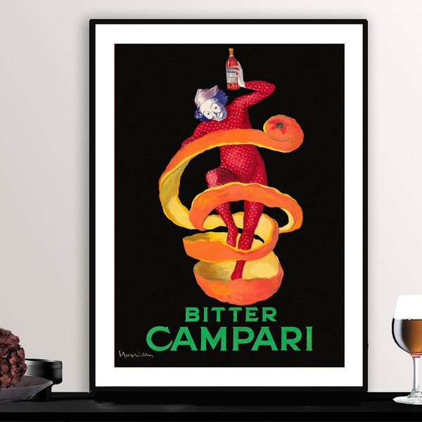 Bitter Campari  Vintage Food&Drink Poster - Poster Paper or Canvas Print / Gift Idea