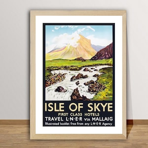 Isle of Skye, Scotland Vintage Travel Poster - Isle of Skye Poster, Travel Scotland, Wall Decor, Gift Idea