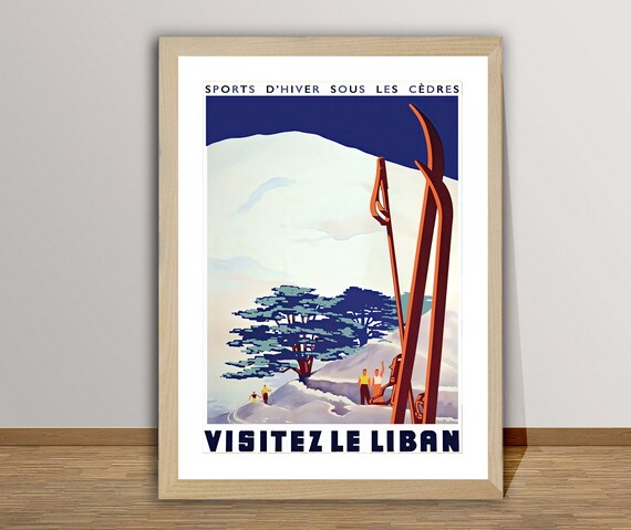 Vintage Lebanon Ski Poster: Travel Wall Art - Etsy Norway