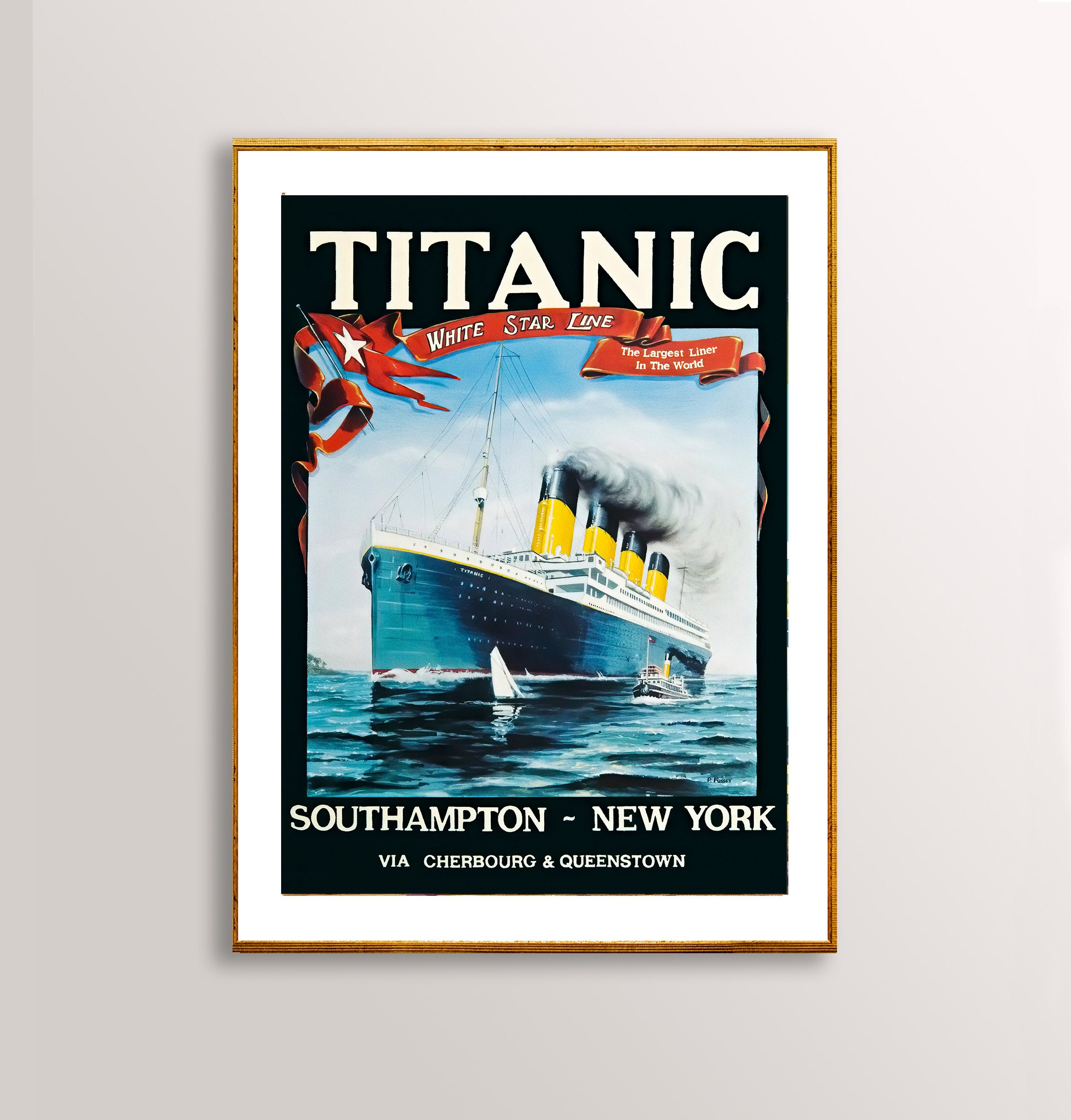 Titanic White Star Line Vintage Travel Poster 1912 Poster - Etsy