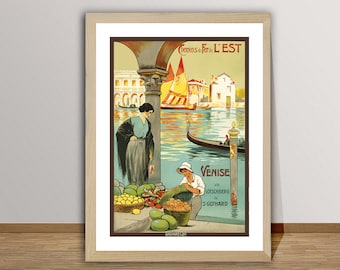 Venice Vintage Travel Poster: Retro Italian Wall Decor