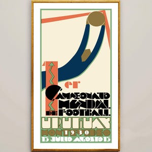 1 er Campeonato Mundial de Fútbol, Uruguay Montevideo, 1930 Cartel - Cartel de Fútbol, Impresión Deportiva, Deco Interior