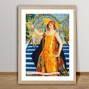 Exportacion de Frutas (Fruit Export) Valencia Vintage Food&Drink Poster - Poster Paper or Canvas Print / Gift Idea / Wall Decor