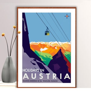 Urlaub in Österreich Reise Poster - Österreich Poster, Reise Österreich, Wandkunst, Geschenk Idee