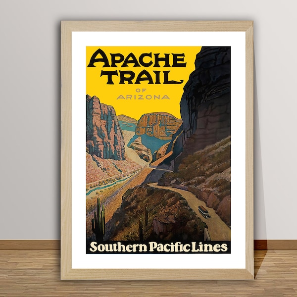 Apache Trail Vintage Travel Poster: Southern Pacific Lines Art Print