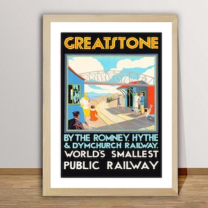 Greatstone 世界最小の公共鉄道、イギリス ヴィンテージ旅行ポスター - 交通ポスター / ギフトアイデア / 壁装飾