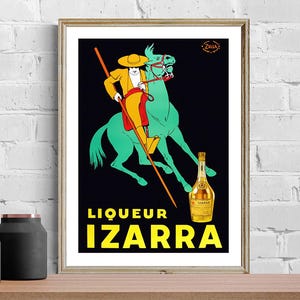 Vintage French Liqueur Advertisement Art Print - Reproduction of a Retro Artwork, Decorative Purposes Wall Decor