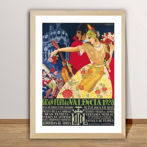 Gran Feria de Valencia Spain Vintage Travel Poster - Poster Paper or Canvas Print / Gift Idea