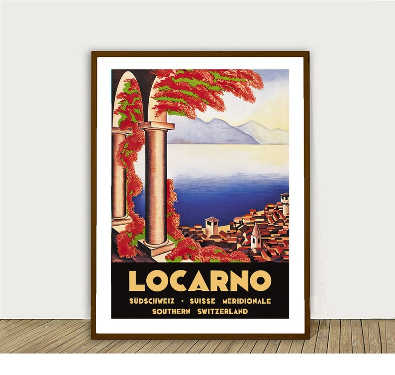 Locarno, Suisse Vintage Travel Poster Poster Paper or Canvas Print / Gift Idea / Wall Decor image 4