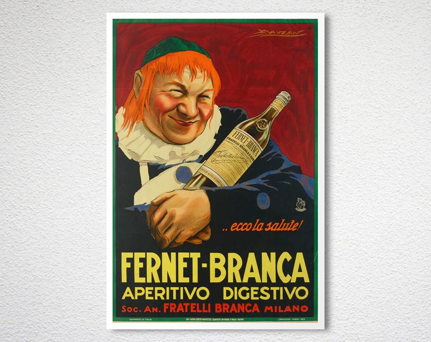 Fernet Branca Vintage Food&drink Poster Poster Paper or Canvas