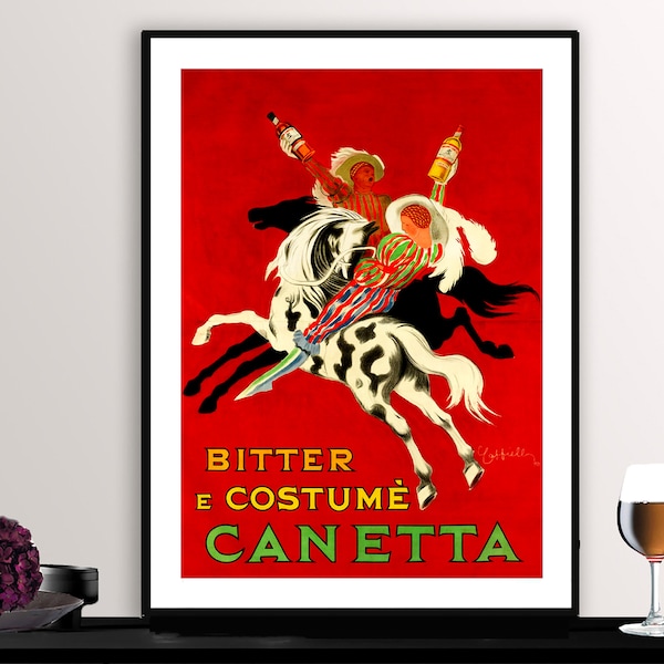 Bitter e Costume Canetta, Liquor Vintage Food&Drink Poster de Leonetto Cappiello - Papel de póster o impresión de lienzo / Idea de regalo