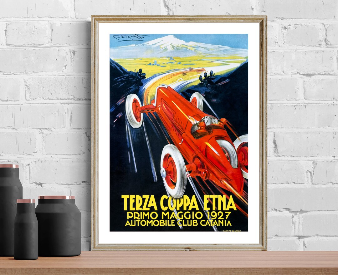 Vintage 1927 Grand Prix Racing Poster, Retro Room Decor - Etsy