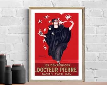 Affiche vintage Les Dentifrices Docteur Pierre par Leonetto Cappiello - Affiche papier ou impression sur toile / Idée cadeau