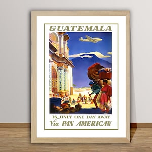 Guatemala Vintage Travel Poster - Guatemala Poster, Travel Guatemala, Wall Decor, Gift Idea