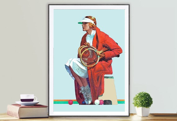 Tennis Player Vintage Tennis Poster Poster Paper Canvas - Etsy
