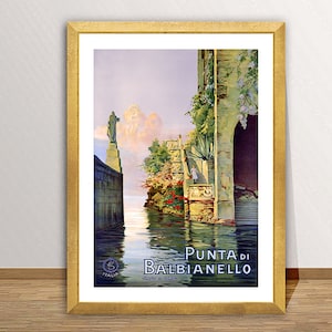 Punta di Balbianello, Lake Como, Italy  Vintage  Travel Poster - Historical Poster / Gift Idea / Wall Decor