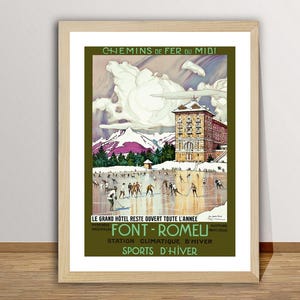 Font Romeu Sports d&#39;Hiver, France Vintage Travel Poster -  Travel Memories / Gift Idea / Wall Decor