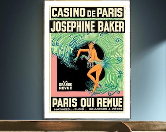 Josephine Baker Art Print: Vintage Paris Advertisement Reproduction