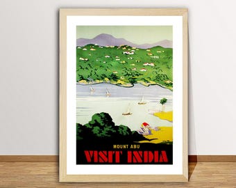 Mount Abu India Vintage Travel Poster: Retro Wall Decor