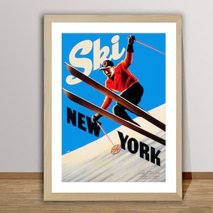 Ski New York Vintage  Ski Poster  - Poster Print or Canvas Print / Gift Idea